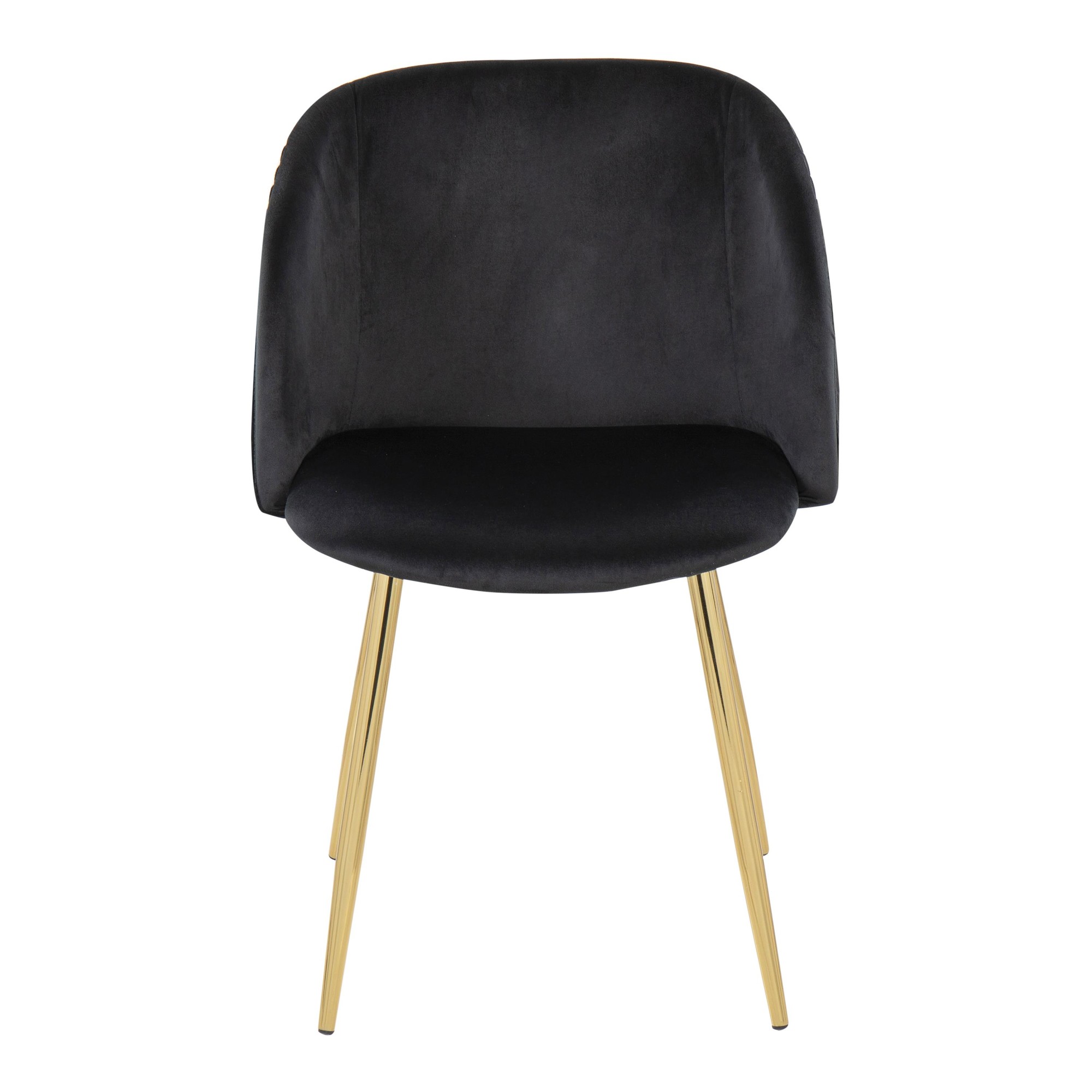 Fran Gold Black Velvet Pleated Contemporary Chairs (Set of 2) 8 Fran Gold Black Velvet Pleated Contemporary Chairs (Set of 2) - Image 8
