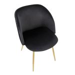 Fran Gold Black Velvet Pleated Contemporary Chairs (Set of 2) 20 Fran Gold Black Velvet Pleated Contemporary Chairs (Set of 2)