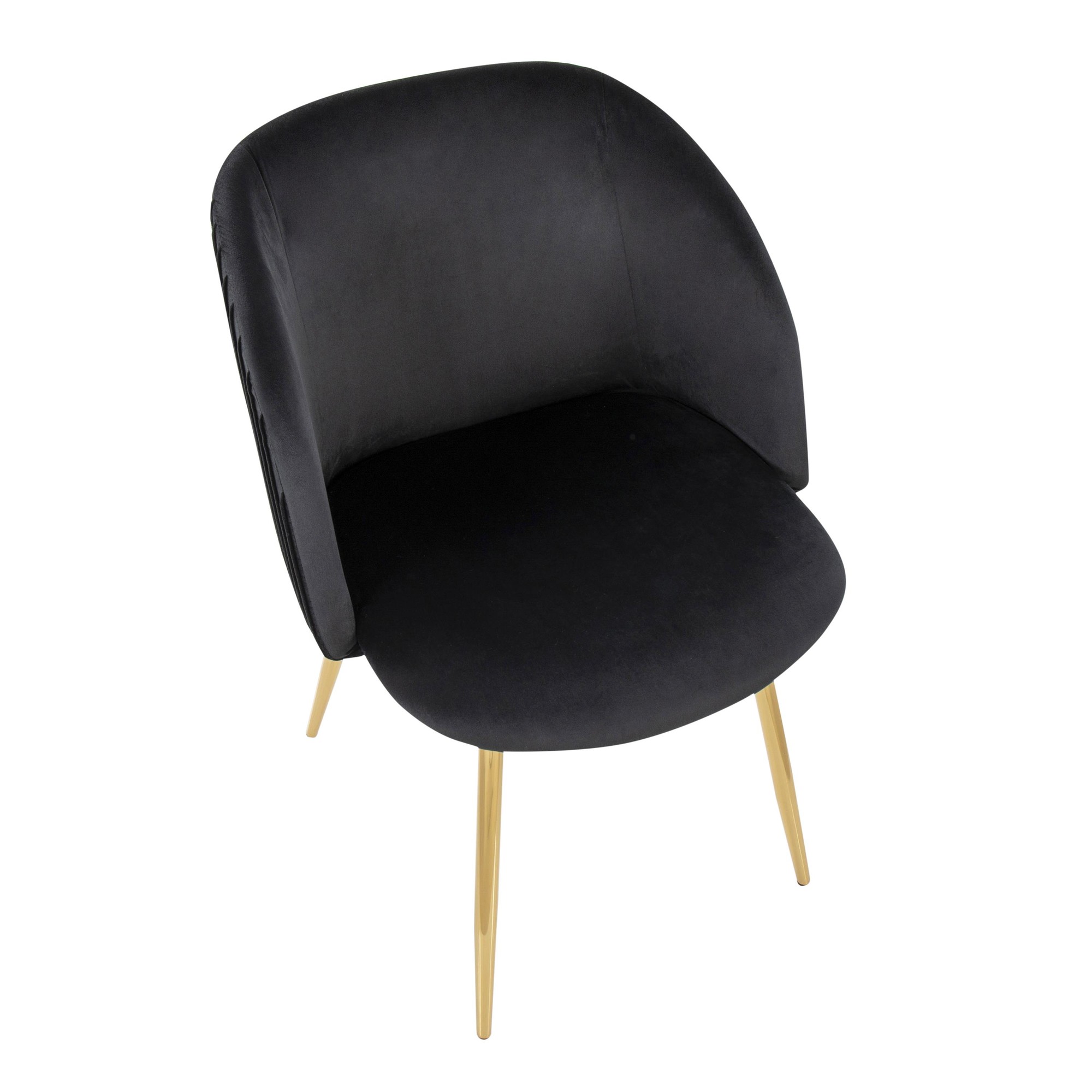 Fran Gold Black Velvet Pleated Contemporary Chairs (Set of 2) 9 Fran Gold Black Velvet Pleated Contemporary Chairs (Set of 2) - Image 9