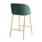 Fran Gold Green Velvet Pleated Counter Stools (Set of 2) 14 Fran Gold Green Velvet Pleated Counter Stools (Set of 2)