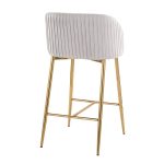 Fran Gold Silver Velvet Pleated Contemporary Counter Stools (Set of 2) 14 Fran Gold Silver Velvet Pleated Contemporary Counter Stools (Set of 2)