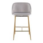 Fran Gold Silver Velvet Pleated Contemporary Counter Stools (Set of 2) 16 Fran Gold Silver Velvet Pleated Contemporary Counter Stools (Set of 2)