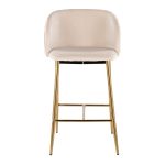 Fran Gold White Velvet Pleated Contemporary Counter Stools (Set of 2) 16 Fran Gold White Velvet Pleated Contemporary Counter Stools (Set of 2)