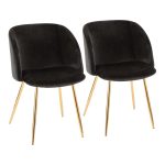 Fran Gold and Black Velvet Contemporary Dining Chairs (Set of 2) 15 Fran Gold and Black Velvet Contemporary Dining Chairs (Set of 2)