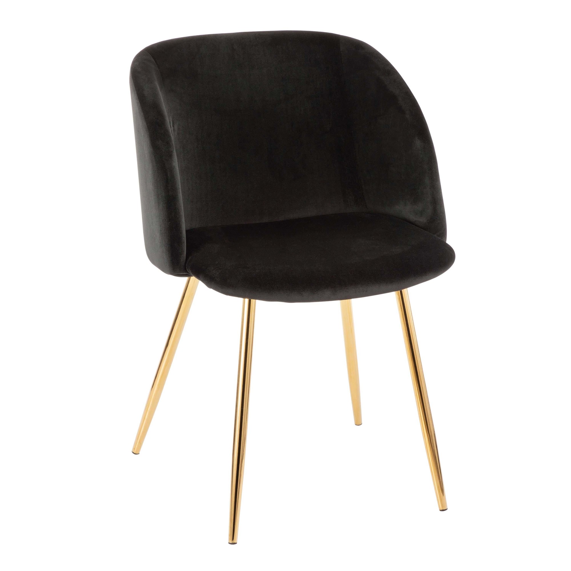 Fran Gold and Black Velvet Contemporary Dining Chairs (Set of 2) 4 Fran Gold and Black Velvet Contemporary Dining Chairs (Set of 2) - Image 4