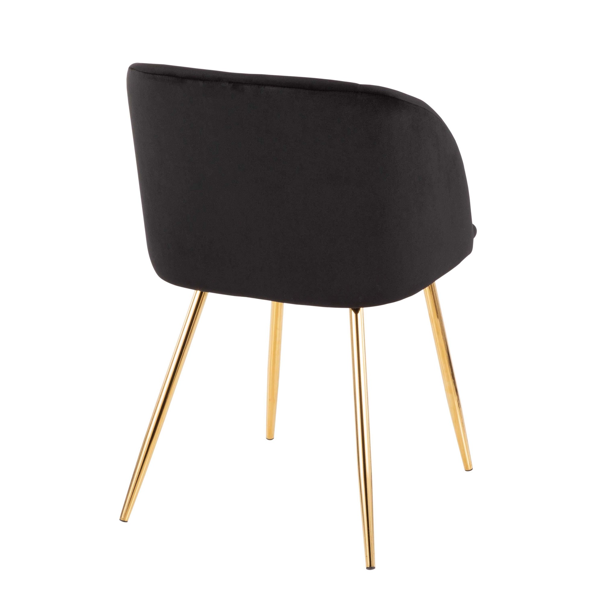 Fran Gold and Black Velvet Contemporary Dining Chairs (Set of 2) 6 Fran Gold and Black Velvet Contemporary Dining Chairs (Set of 2) - Image 6