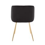 Fran Gold and Black Velvet Contemporary Dining Chairs (Set of 2) 19 Fran Gold and Black Velvet Contemporary Dining Chairs (Set of 2)