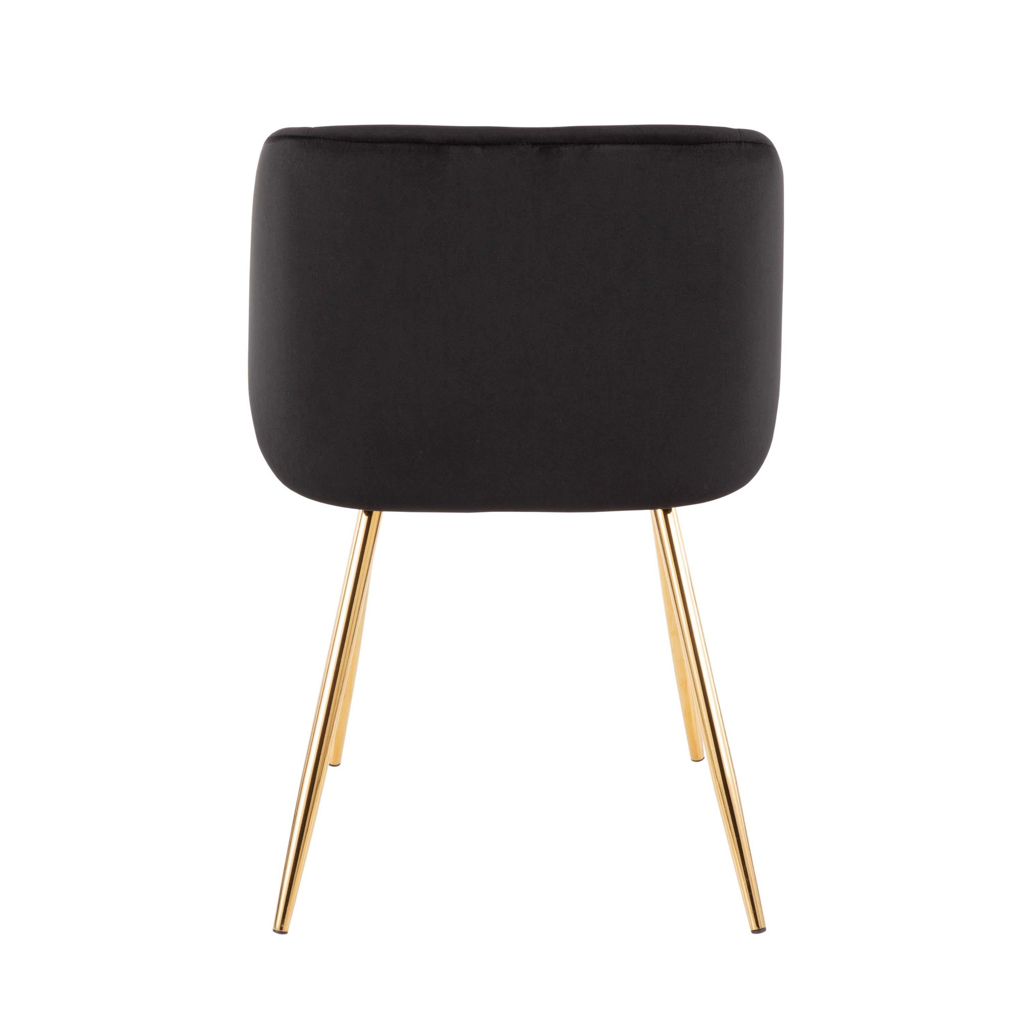 Fran Gold and Black Velvet Contemporary Dining Chairs (Set of 2) 7 Fran Gold and Black Velvet Contemporary Dining Chairs (Set of 2) - Image 7