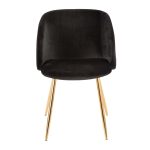 Fran Gold and Black Velvet Contemporary Dining Chairs (Set of 2) 20 Fran Gold and Black Velvet Contemporary Dining Chairs (Set of 2)