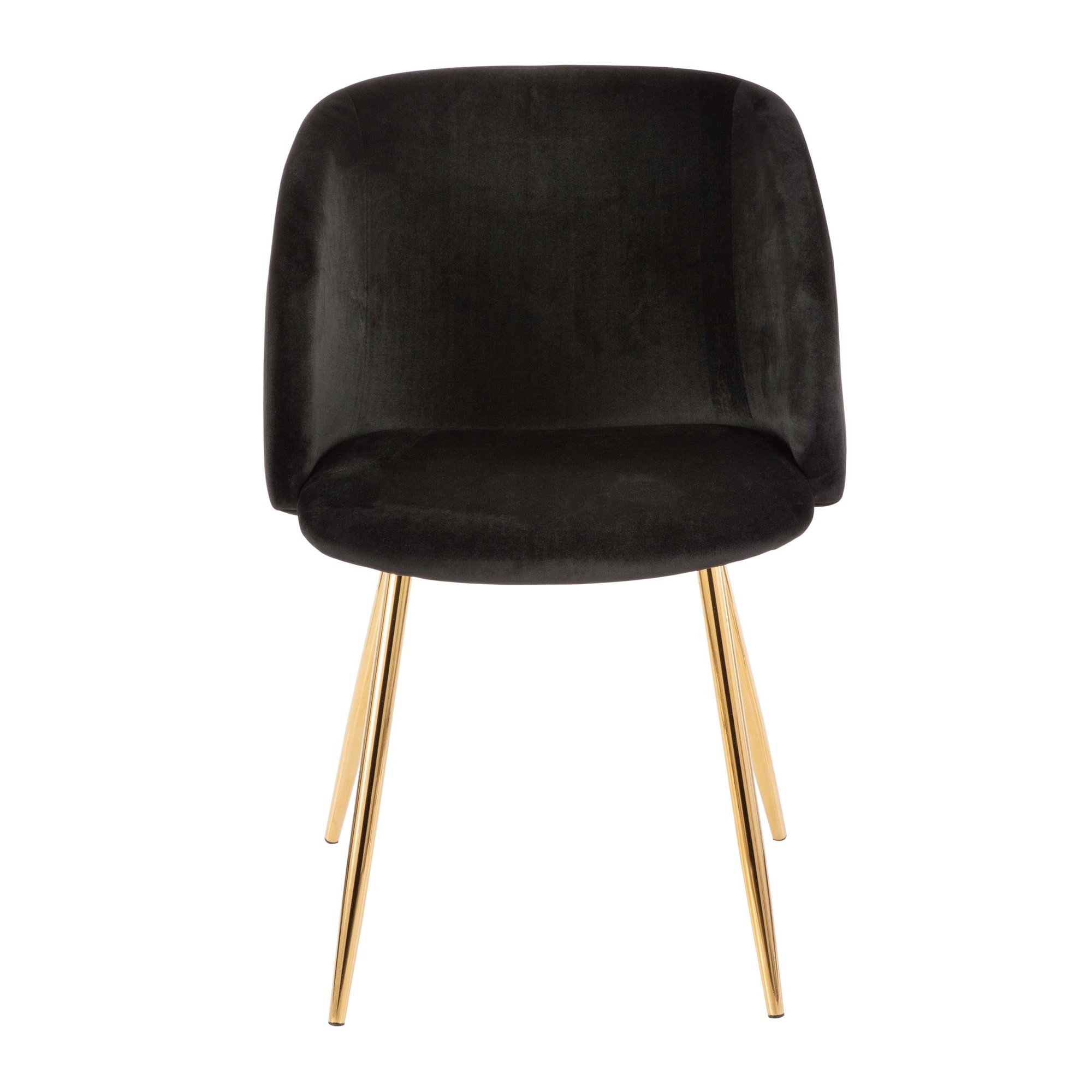 Fran Gold and Black Velvet Contemporary Dining Chairs (Set of 2) 8 Fran Gold and Black Velvet Contemporary Dining Chairs (Set of 2) - Image 8