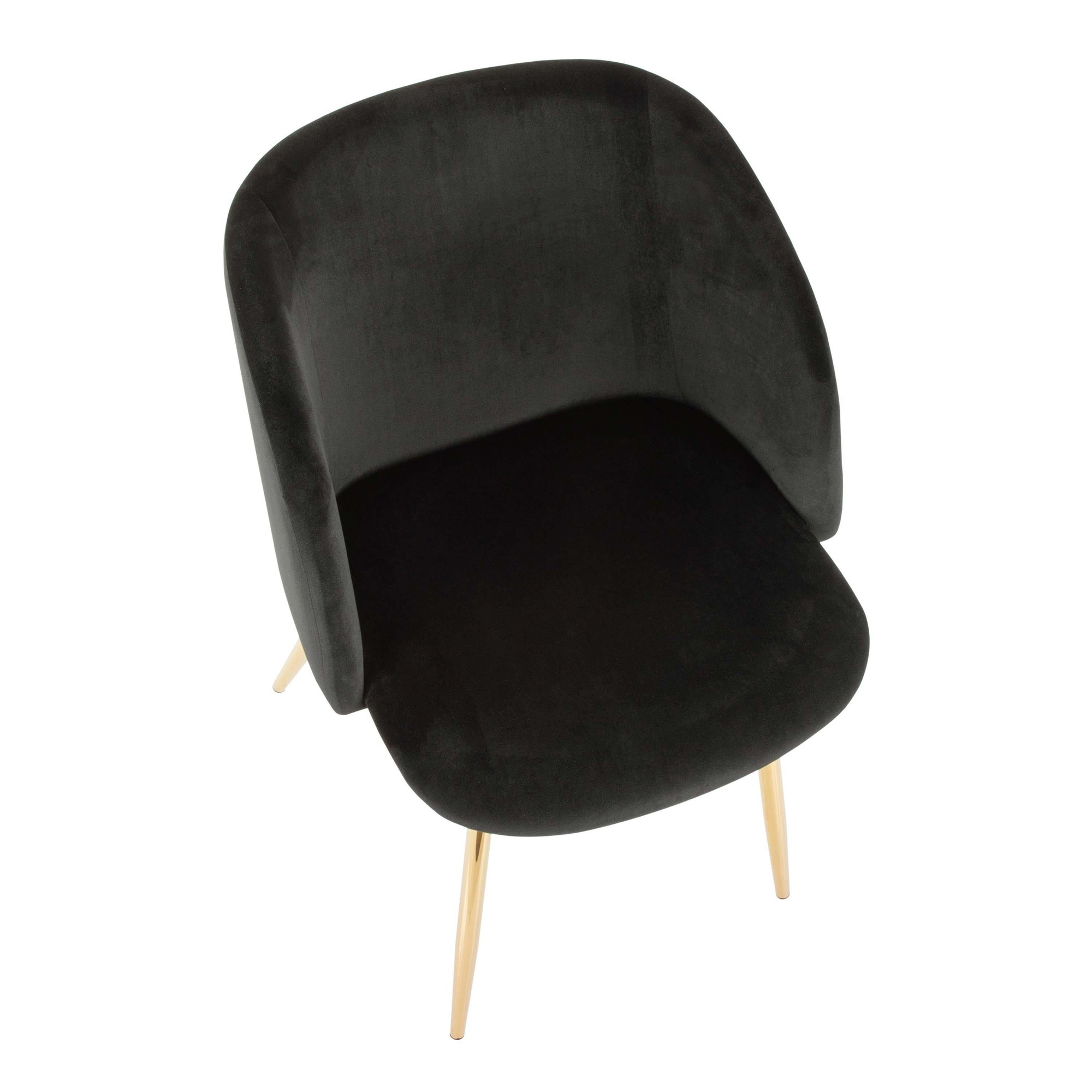 Fran Gold and Black Velvet Contemporary Dining Chairs (Set of 2) 9 Fran Gold and Black Velvet Contemporary Dining Chairs (Set of 2) - Image 9