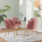 Fran Gold and Blush Velvet Contemporary Dining Chairs (Set of 2) 11 Fran Gold and Blush Velvet Contemporary Dining Chairs (Set of 2)