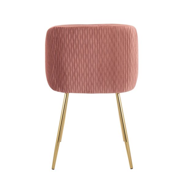 Fran Gold and Blush Velvet Contemporary Dining Chairs Set of 2 5