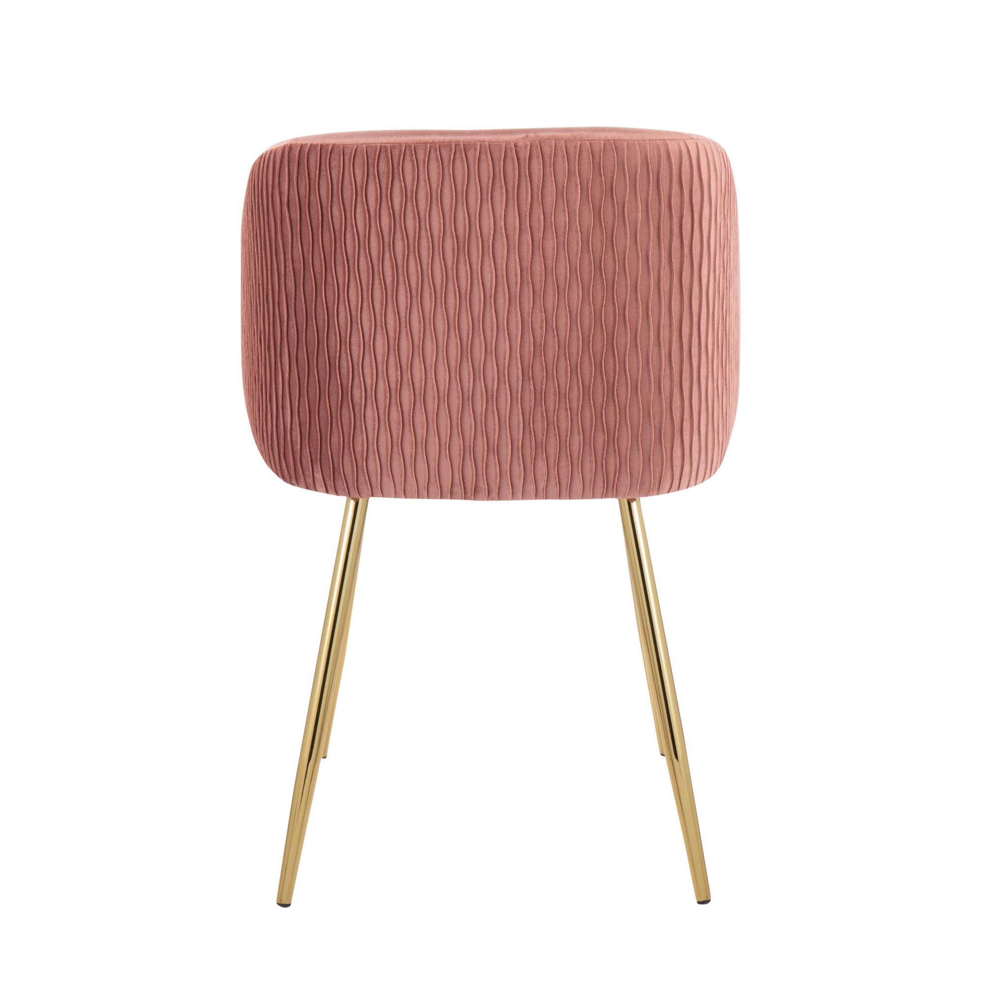 Fran Gold and Blush Velvet Contemporary Dining Chairs (Set of 2) 6 Fran Gold and Blush Velvet Contemporary Dining Chairs (Set of 2) - Image 6