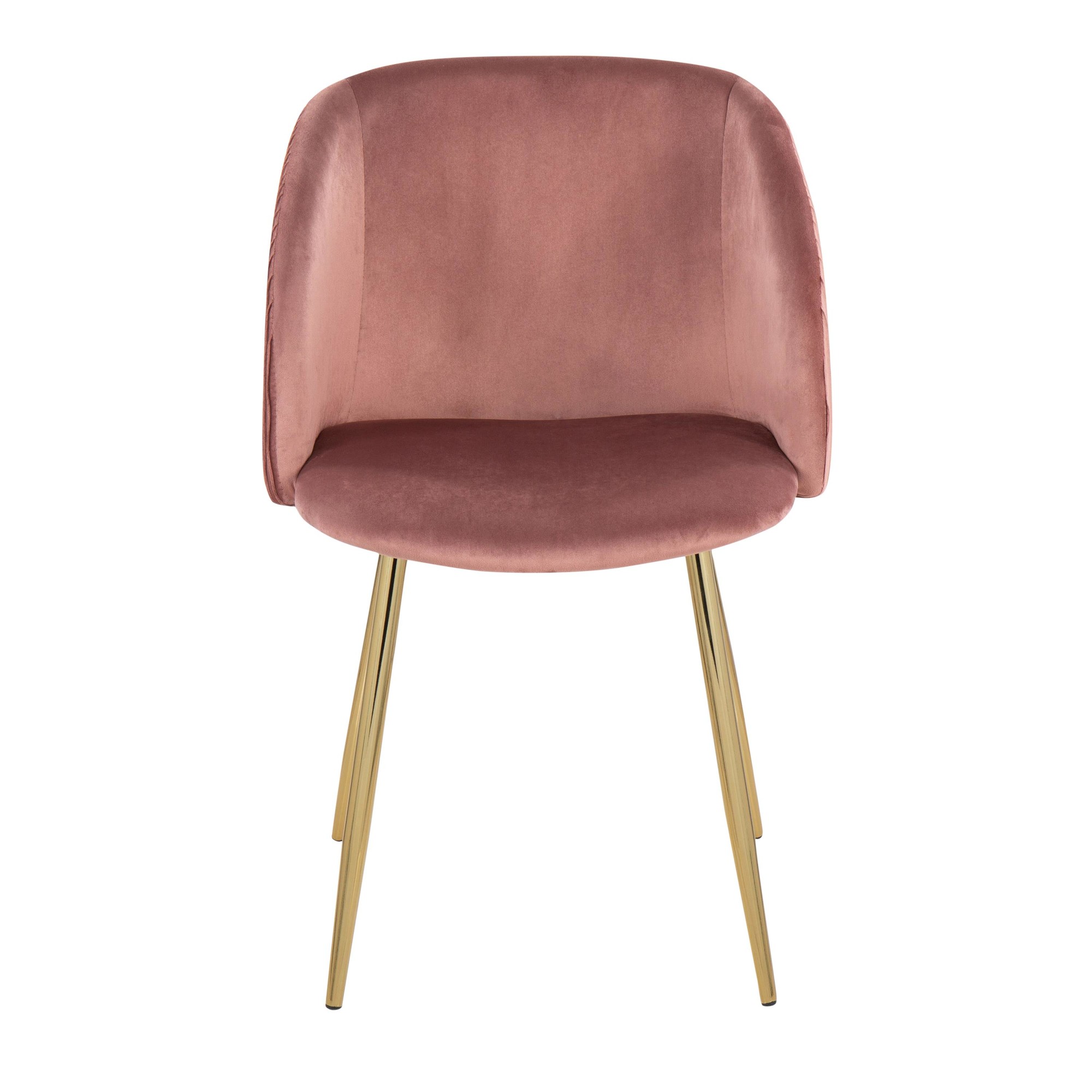 Fran Gold and Blush Velvet Contemporary Dining Chairs (Set of 2) 7 Fran Gold and Blush Velvet Contemporary Dining Chairs (Set of 2) - Image 7