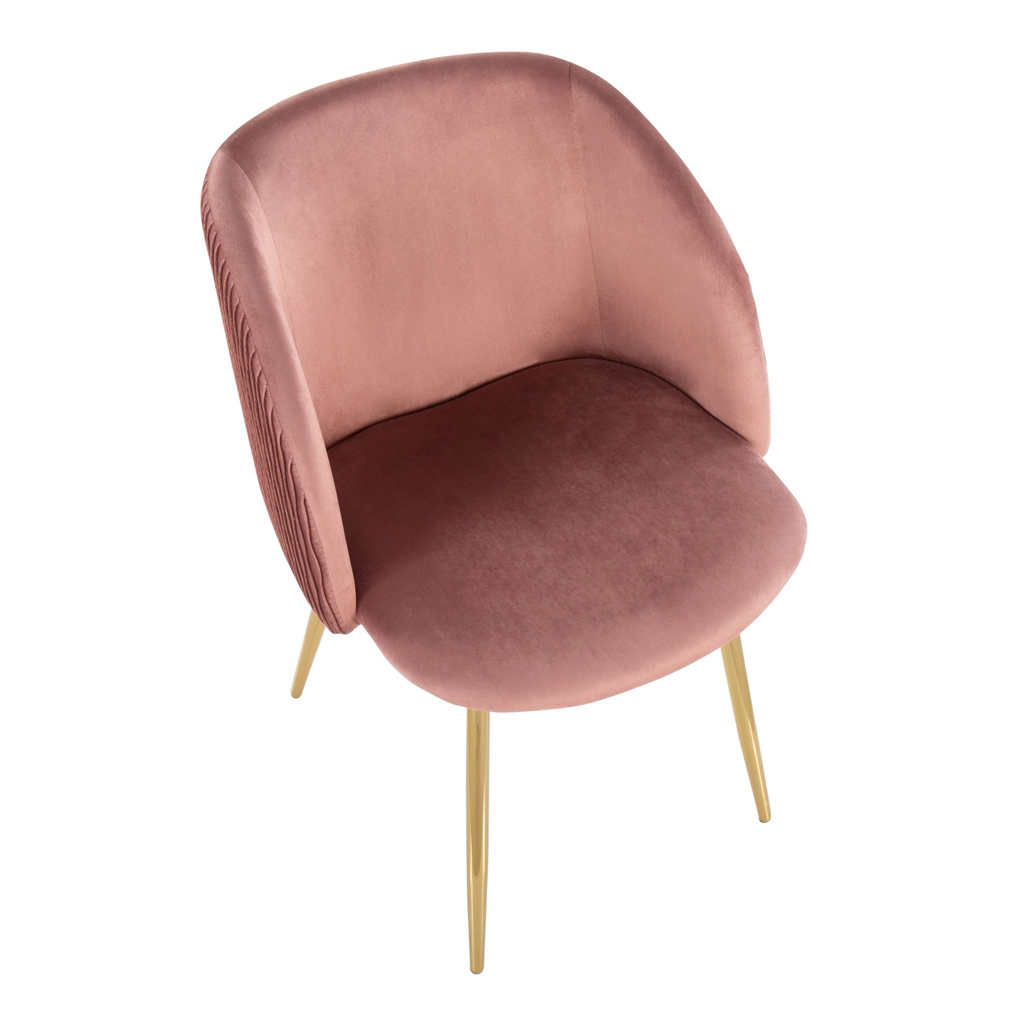 Fran Gold and Blush Velvet Contemporary Dining Chairs (Set of 2) 8 Fran Gold and Blush Velvet Contemporary Dining Chairs (Set of 2) - Image 8