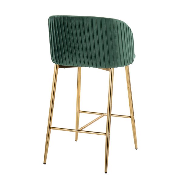 Fran Gold and Green Velvet Contemporary Counter Stool Set of 2 4