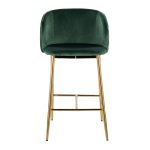 Fran Gold and Green Velvet Contemporary Counter Stool (Set of 2) 16 Fran Gold and Green Velvet Contemporary Counter Stool (Set of 2)