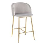 Fran Gold and Silver Velvet Contemporary Counter Stools (Set of 2) 11 Fran Gold and Silver Velvet Contemporary Counter Stools (Set of 2)