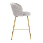 Fran Gold and Silver Velvet Contemporary Counter Stools (Set of 2) 12 Fran Gold and Silver Velvet Contemporary Counter Stools (Set of 2)