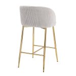 Fran Gold and Silver Velvet Contemporary Counter Stools (Set of 2) 13 Fran Gold and Silver Velvet Contemporary Counter Stools (Set of 2)