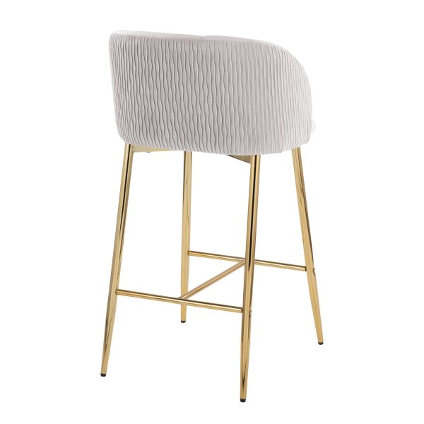 Fran Gold and Silver Velvet Contemporary Counter Stools Set of 2 4