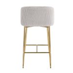 Fran Gold and Silver Velvet Contemporary Counter Stools (Set of 2) 14 Fran Gold and Silver Velvet Contemporary Counter Stools (Set of 2)