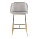 Fran Gold and Silver Velvet Contemporary Counter Stools (Set of 2) 15 Fran Gold and Silver Velvet Contemporary Counter Stools (Set of 2)