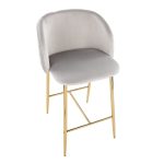 Fran Gold and Silver Velvet Contemporary Counter Stools (Set of 2) 16 Fran Gold and Silver Velvet Contemporary Counter Stools (Set of 2)