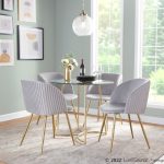 Fran Gold and Silver Velvet Pleated Contemporary Chairs (Set of 2) 15 Fran Gold and Silver Velvet Pleated Contemporary Chairs (Set of 2)
