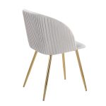 Fran Gold and Silver Velvet Pleated Contemporary Chairs (Set of 2) 19 Fran Gold and Silver Velvet Pleated Contemporary Chairs (Set of 2)