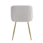 Fran Gold and Silver Velvet Pleated Contemporary Chairs (Set of 2) 20 Fran Gold and Silver Velvet Pleated Contemporary Chairs (Set of 2)
