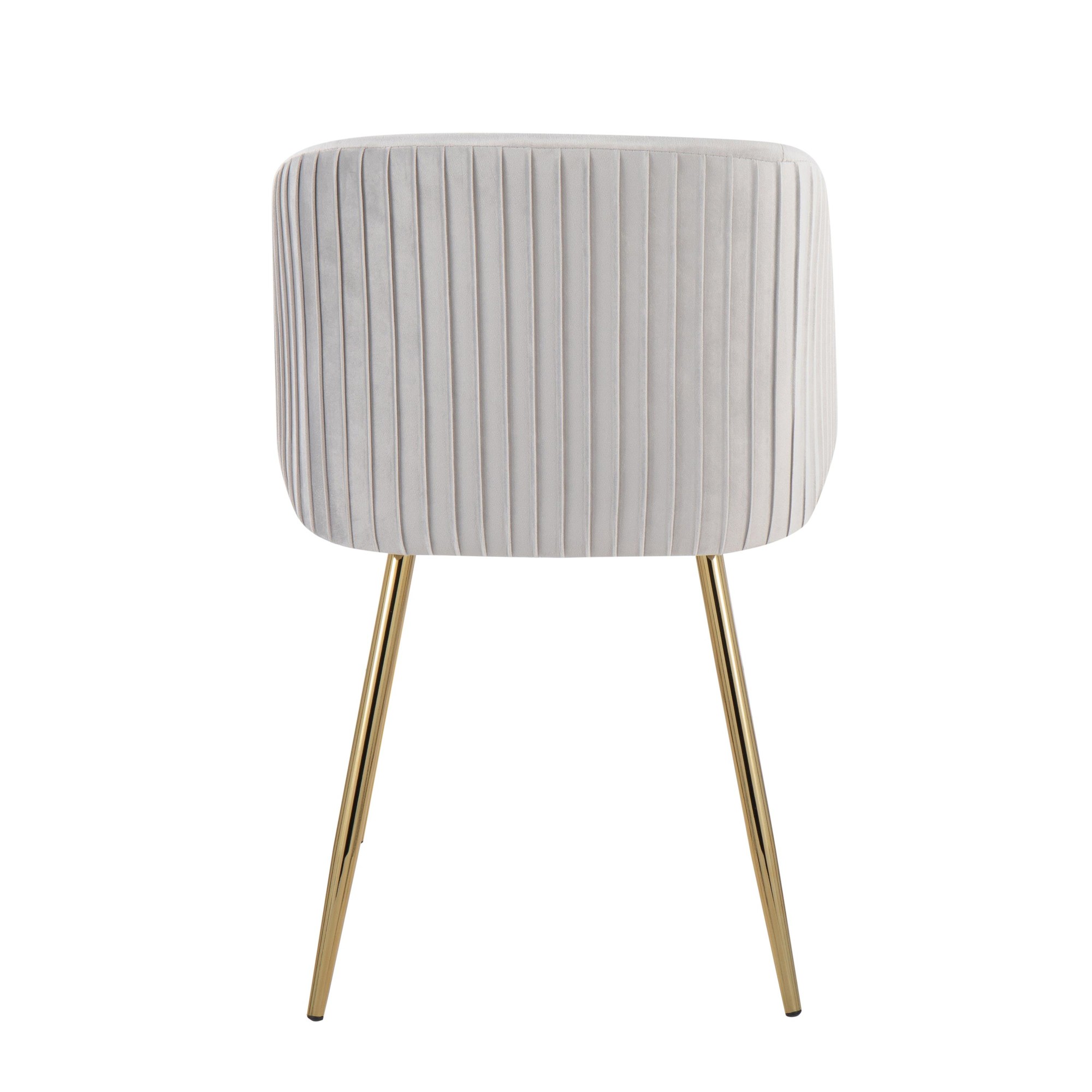 Fran Gold and Silver Velvet Pleated Contemporary Chairs (Set of 2) 8 Fran Gold and Silver Velvet Pleated Contemporary Chairs (Set of 2) - Image 8