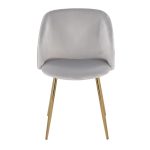 Fran Gold and Silver Velvet Pleated Contemporary Chairs (Set of 2) 21 Fran Gold and Silver Velvet Pleated Contemporary Chairs (Set of 2)