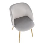 Fran Gold and Silver Velvet Pleated Contemporary Chairs (Set of 2) 22 Fran Gold and Silver Velvet Pleated Contemporary Chairs (Set of 2)