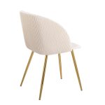Fran Gold and White Pleated Velvet Contemporary Chairs (Set of 2)