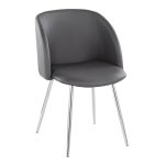 Fran Grey Faux Leather Contemporary Dining Chairs (Set of 2) 10 Fran Grey Faux Leather Contemporary Dining Chairs (Set of 2)
