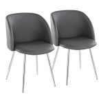 Fran Grey Faux Leather Contemporary Dining Chairs (Set of 2) 9 Fran Grey Faux Leather Contemporary Dining Chairs (Set of 2)