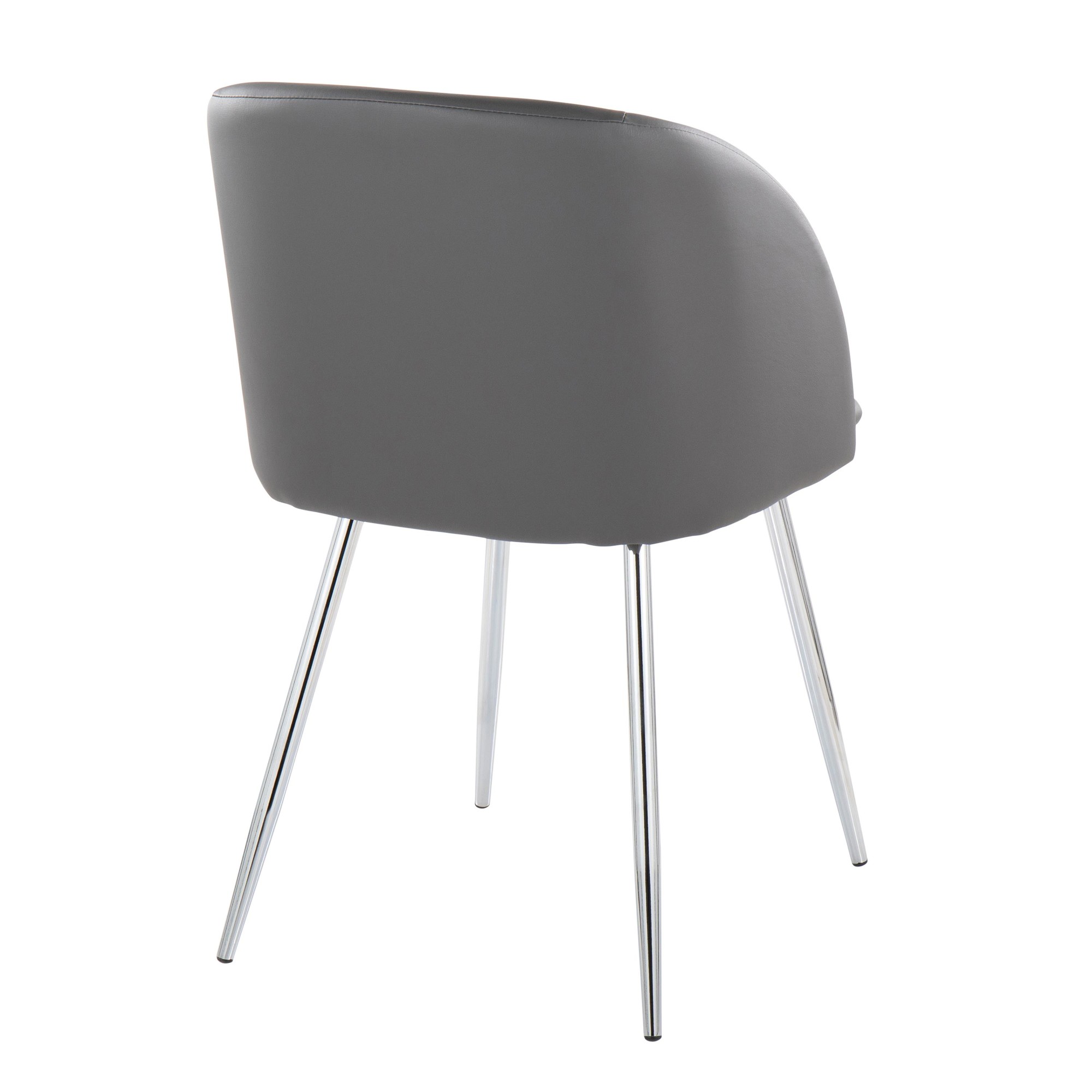 Fran Grey Faux Leather Contemporary Dining Chairs (Set of 2) 4 Fran Grey Faux Leather Contemporary Dining Chairs (Set of 2) - Image 4