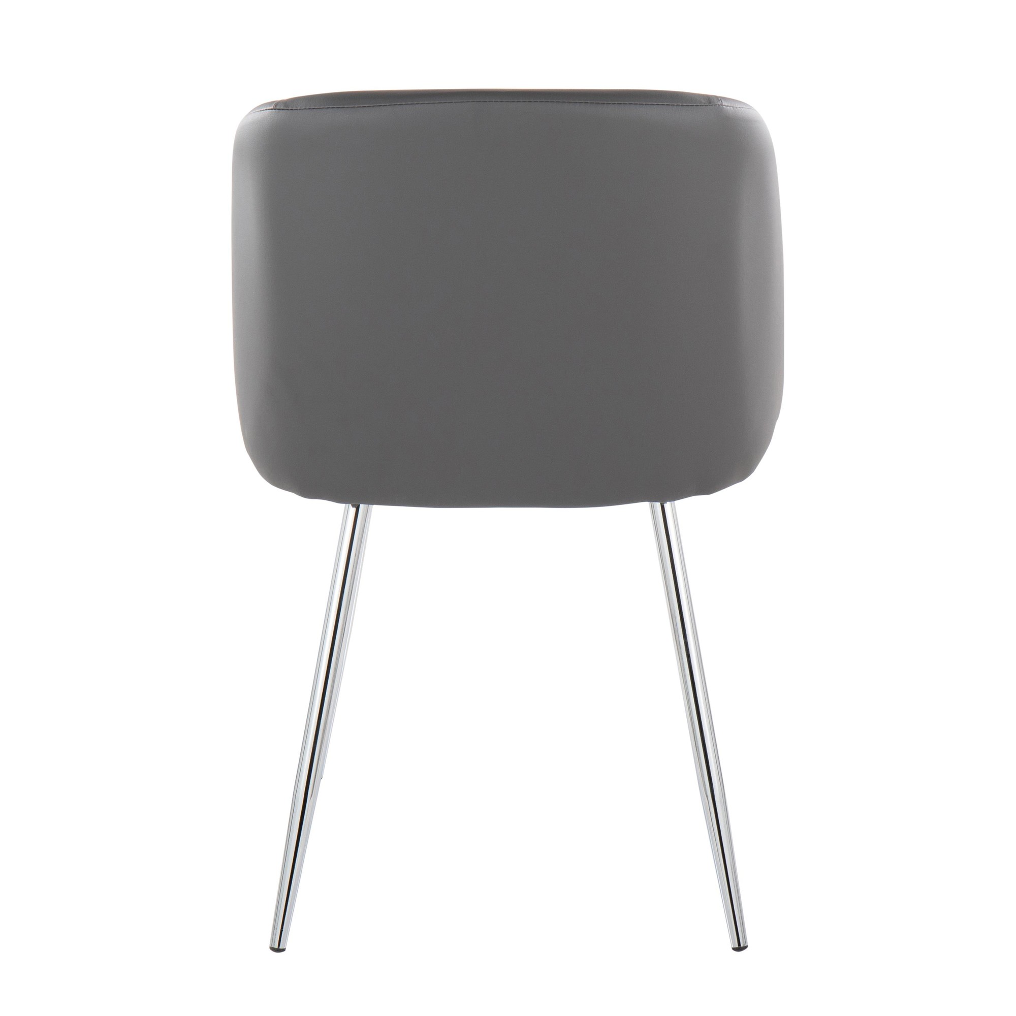 Fran Grey Faux Leather Contemporary Dining Chairs (Set of 2) 5 Fran Grey Faux Leather Contemporary Dining Chairs (Set of 2) - Image 5