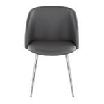 Fran Grey Faux Leather Contemporary Dining Chairs (Set of 2) 14 Fran Grey Faux Leather Contemporary Dining Chairs (Set of 2)
