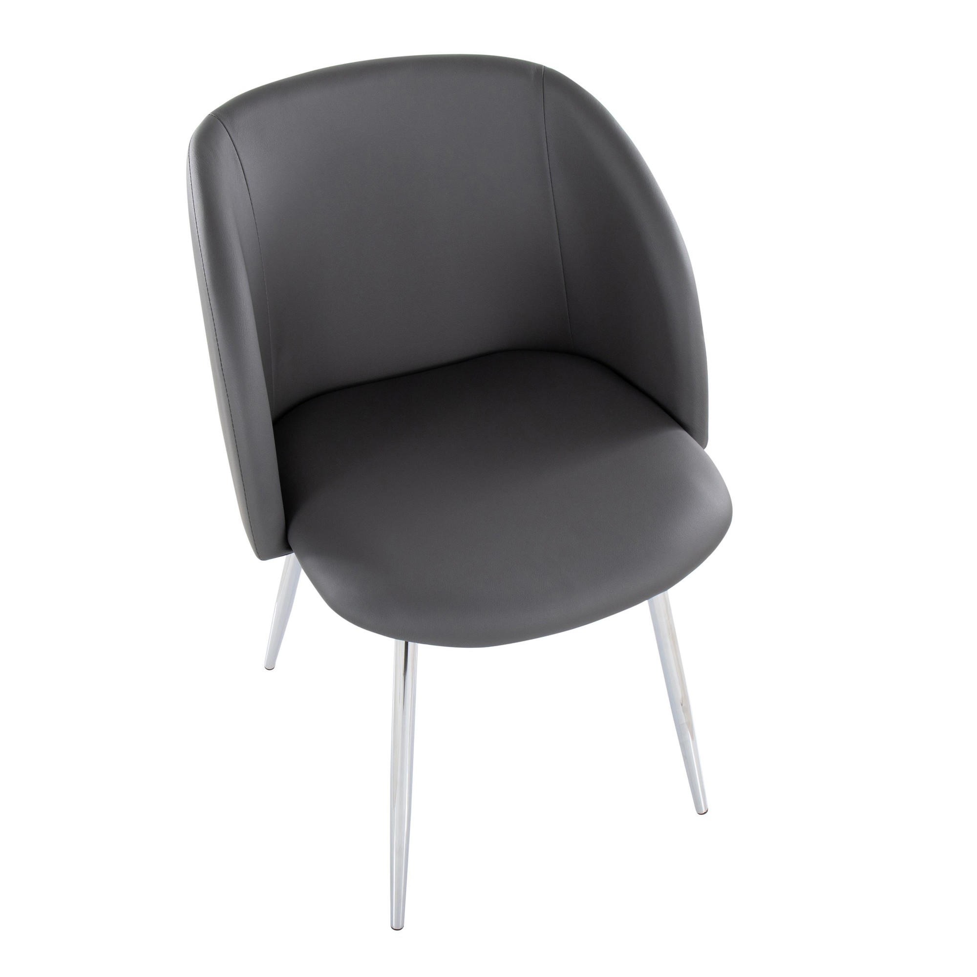 Fran Grey Faux Leather Contemporary Dining Chairs (Set of 2) 7 Fran Grey Faux Leather Contemporary Dining Chairs (Set of 2) - Image 7