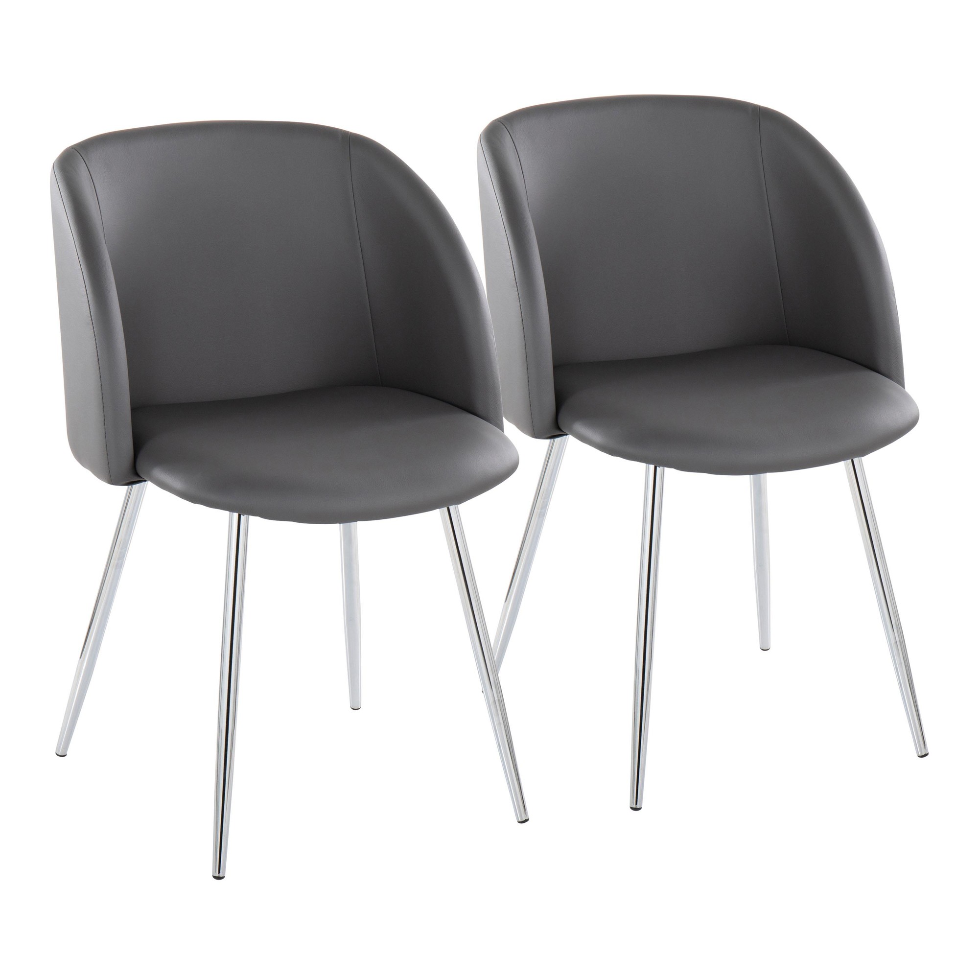 Fran Grey Faux Leather Contemporary Dining Chairs (Set of 2) 1 Fran Grey Faux Leather Contemporary Dining Chairs (Set of 2)