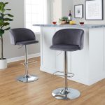 Fran Grey Velvet Chrome Contemporary Adjustable Barstool (Set of 2) 13 Fran Grey Velvet Chrome Contemporary Adjustable Barstool (Set of 2)