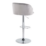 Fran Grey Velvet Chrome Contemporary Adjustable Barstool (Set of 2) 18 Fran Grey Velvet Chrome Contemporary Adjustable Barstool (Set of 2)