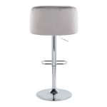Fran Grey Velvet Chrome Contemporary Adjustable Barstool (Set of 2) 19 Fran Grey Velvet Chrome Contemporary Adjustable Barstool (Set of 2)