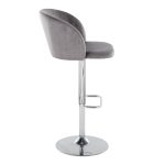 Fran Grey Velvet Chrome Contemporary Adjustable Barstool (Set of 2) 21 Fran Grey Velvet Chrome Contemporary Adjustable Barstool (Set of 2)