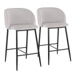 Fran Pleated Black Metal Silver Velvet Contemporary Counter Stools (Set of 2) 11 Fran Pleated Black Metal Silver Velvet Contemporary Counter Stools (Set of 2)