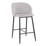 Fran Pleated Black Metal Silver Velvet Contemporary Counter Stools (Set of 2) 12 Fran Pleated Black Metal Silver Velvet Contemporary Counter Stools (Set of 2)
