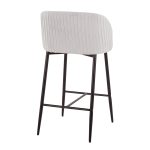 Fran Pleated Black Metal Silver Velvet Contemporary Counter Stools (Set of 2) 14 Fran Pleated Black Metal Silver Velvet Contemporary Counter Stools (Set of 2)